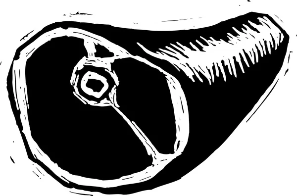 Woodcut ілюстрації копчена шинка — стоковий вектор