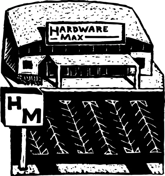 Woodcut Illustration of Hardware Store — Stock Vector