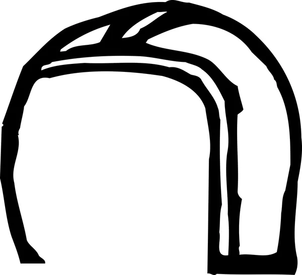 空间头盔的木刻插图 — 图库矢量图片
