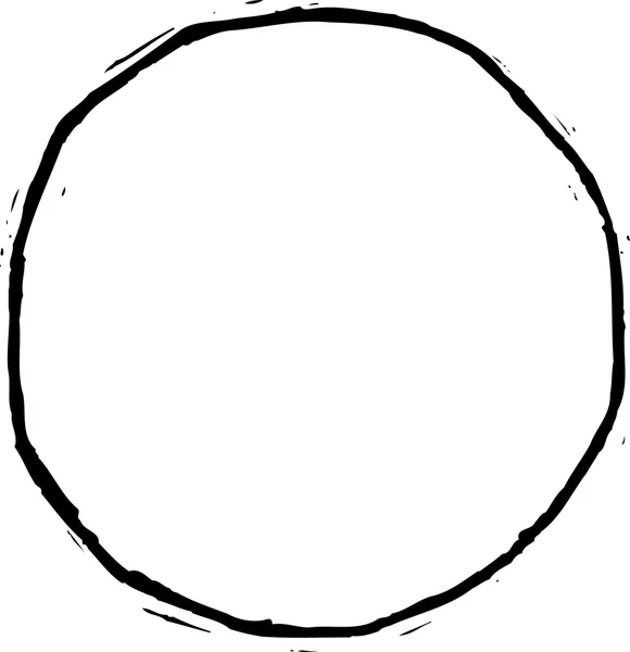 Houtsnede illustratie van ronde hoofd — Stockvector