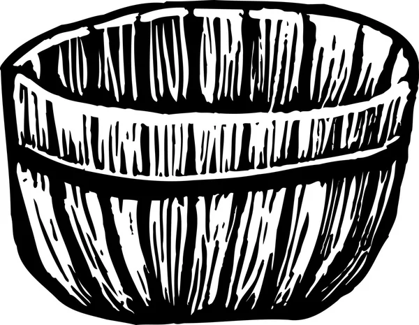 Illustrazione Woodcut del cestino Bushel — Vettoriale Stock