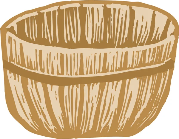 Woodcut Ilustración de Bushel Basket — Vector de stock