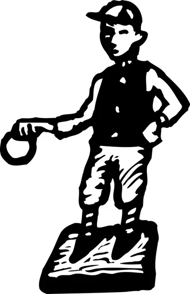 Illustration de gravure sur bois du jockey de pelouse — Image vectorielle