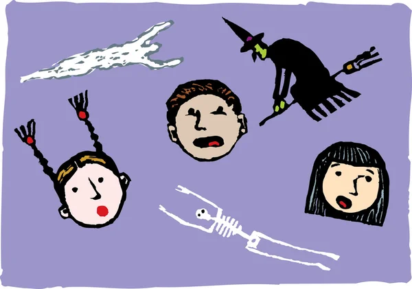 Vector illustration of scared children — Stock Vector