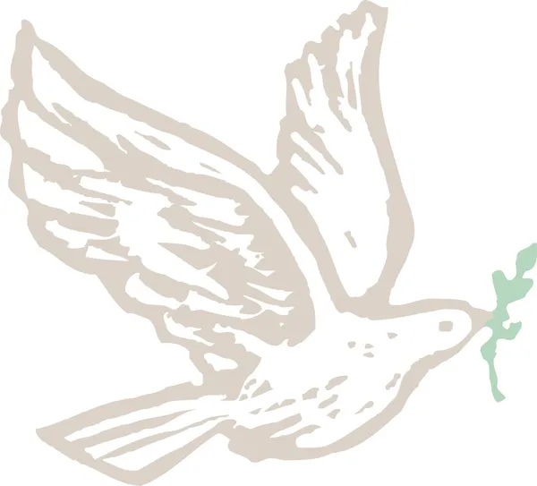 Ilustración vectorial de la paloma Espíritu Santo con rama de olivo — Archivo Imágenes Vectoriales