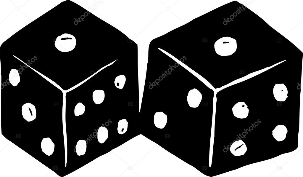 Woodcut Illustration Of Dice Showing Unlucky Snake Eyes Vector Image By C Ronjoe Vector Stock 29560799