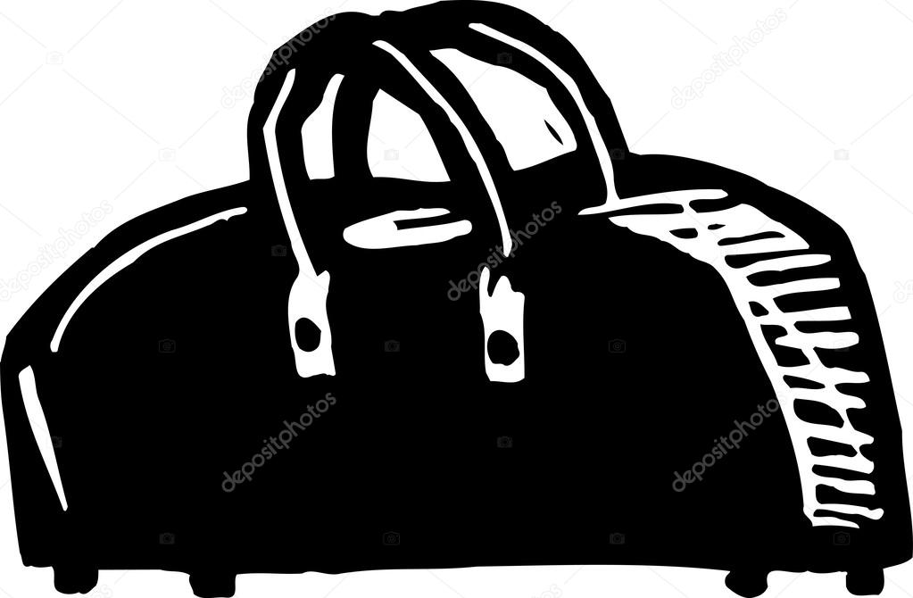 Woodcut Illustration of Gym Bag