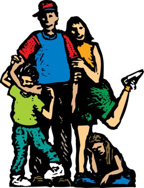 Casual aile fotoğrafı