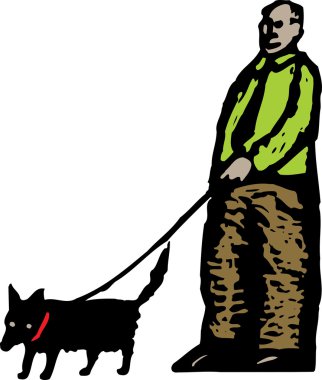 Adam yürüyen köpek
