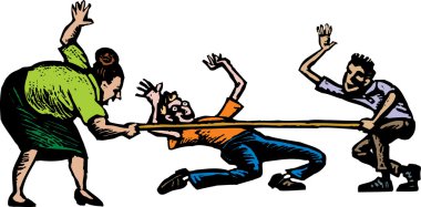 Woodcut Illustration of Dancing the Limbo clipart