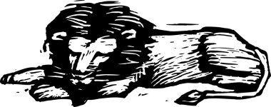 Aslanın Ahşap Çizimi