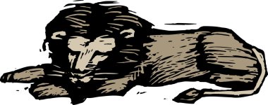 Aslanın Ahşap Çizimi