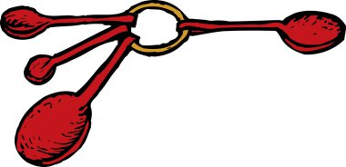 gravür resimde ölçü kaşıkları