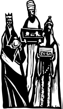 üç bilge adam gravür çizimi