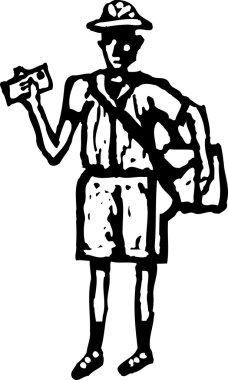 Posta Taşıyıcısının Ahşap Çizimi