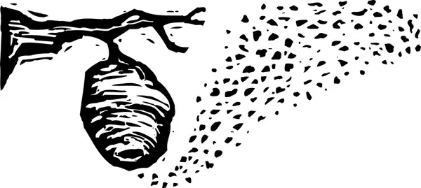 Ilustración vectorial de avispones o colmena — Vector de stock