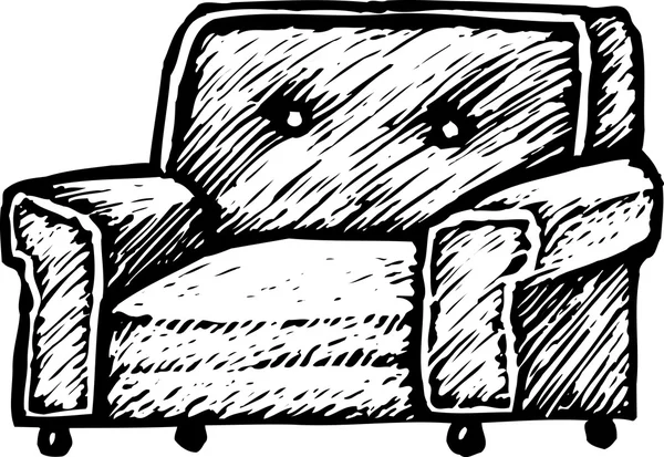 Woodcut Ilustração da cadeira fácil —  Vetores de Stock