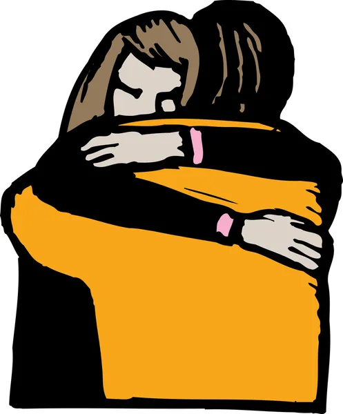 Mann und Frau umarmen sich — Stockvektor