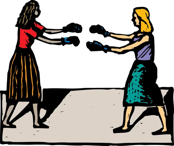 Femmes boxe — Image vectorielle