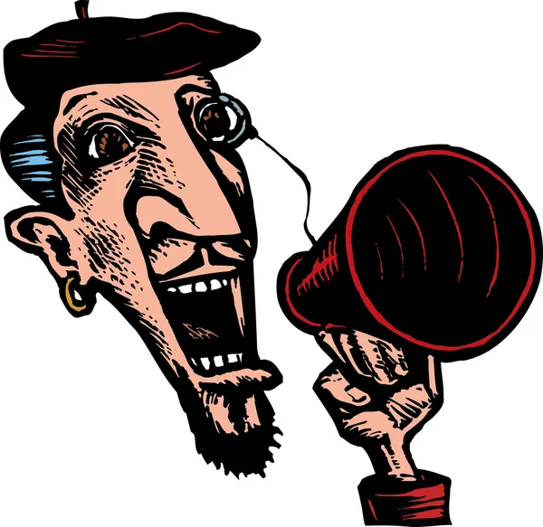 Réalisateur avec Megaphone Yelling Action — Image vectorielle