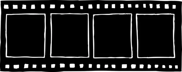 Dřevoryt ilustrace kusu film film — Stockový vektor