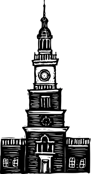 Illustrazione vettoriale di Independence Hall — Vettoriale Stock