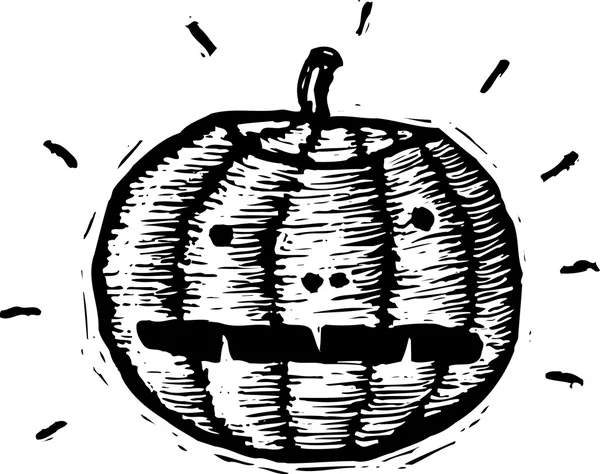 Drzeworyt ikona ilustracja Jack o ' Lantern — Wektor stockowy