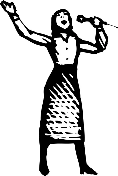 女性カラオケのベクトル イラスト — ストックベクタ