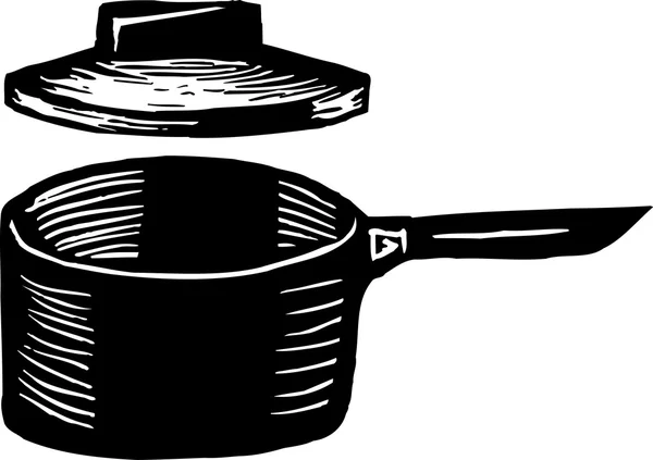 Saucepan with Lid — Stock Vector