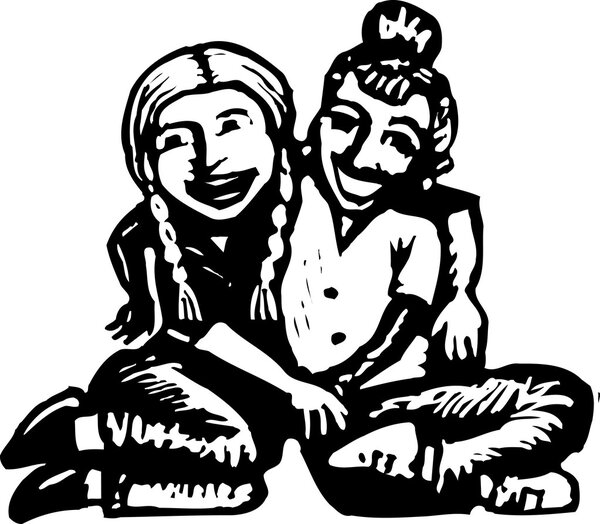 Two Girlfriends Laughing