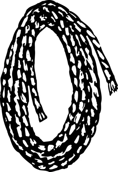 Träsnitt illustration av rep lariat — Stock vektor