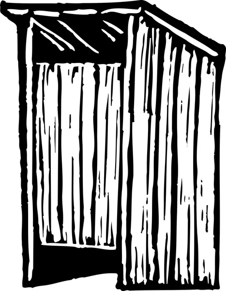 Woodcut illustration of Latrine — Stock Vector