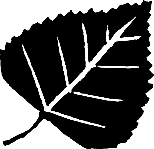 葉の木版画の実例 — ストックベクタ