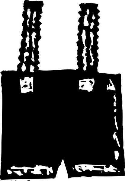 Woodcut Illustration of Lederhosen