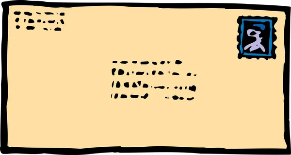 Holzschnitt-Illustration des Briefes — Stockvektor