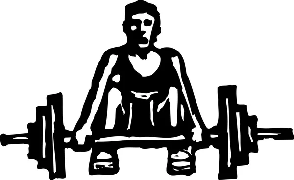 Houtsnede illustratie van Gewichtheffen — Stockvector
