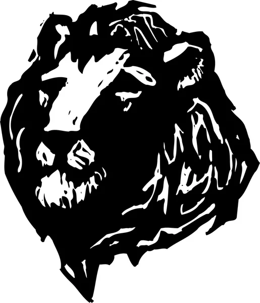 Illustrazione xilografica del leone — Vettoriale Stock