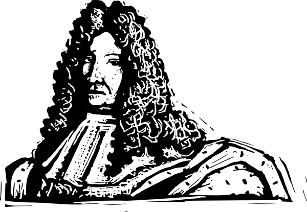 Woodcut Illustration of Louis XIV — Stock Vector