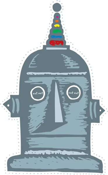 Träsnitt illustration av robot mask — Stock vektor