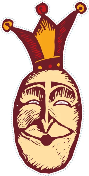 Woodcut Ilustração da máscara rainha — Vetor de Stock