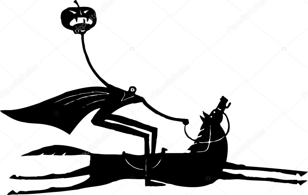 Vector Illustration of the Headless Horseman