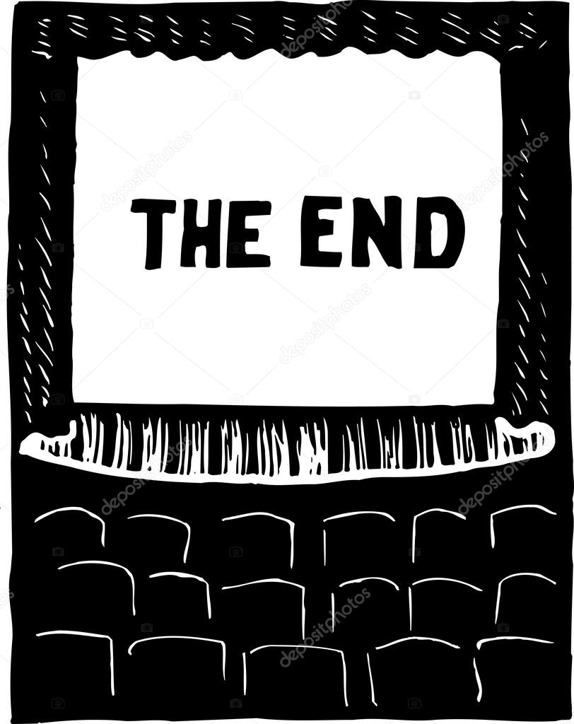 illustration of Movie Screen Showing The End