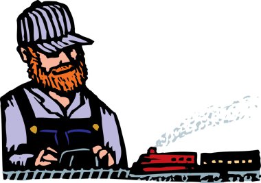 gravür illüstrasyon model tren