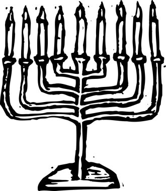 menorah gravür çizimi