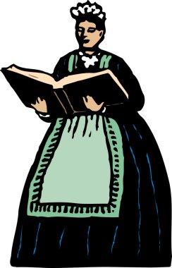 Woodcut Illustration of Mother Goose clipart
