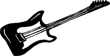 elektro gitar gravür çizimi