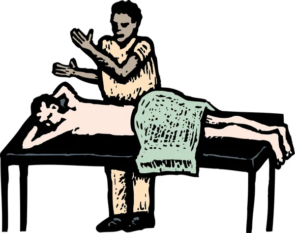 Drzeworyt ilustracja masażysty — Wektor stockowy