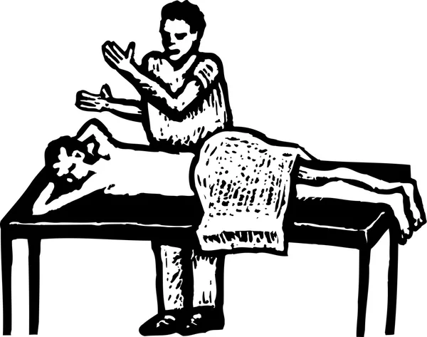Деревянная иллюстрация массажиста — стоковый вектор