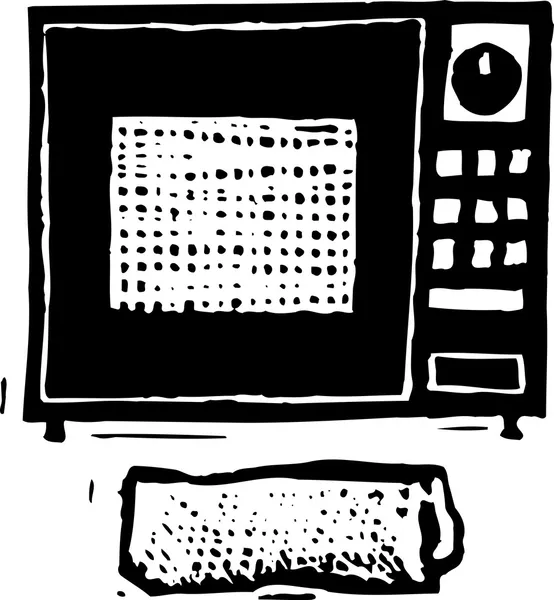 Gravure sur bois Illustration de Burrito au micro-ondes — Image vectorielle