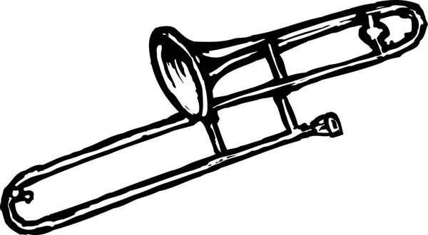 Illustration gravée sur bois de Trombone — Image vectorielle